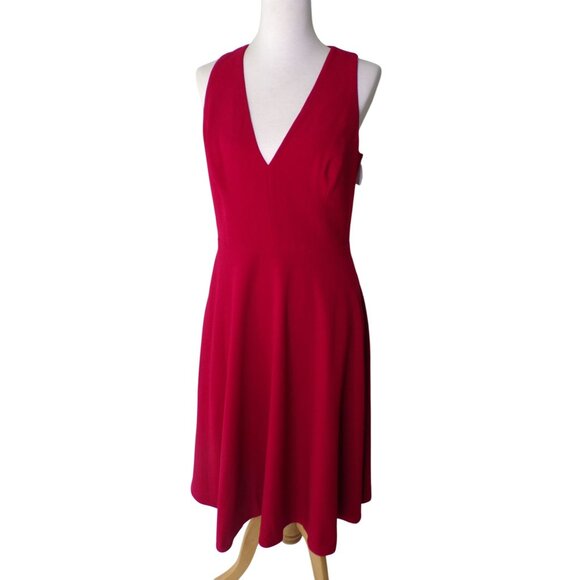 🆕 DRESS THE POPULATION Catalina Fit & Flare Dress Garnet Red XX-Small (00-0) - Picture 6 of 10